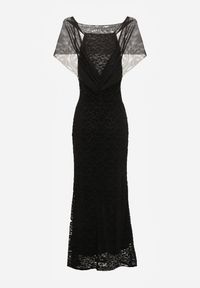 Born2be - Czarna Asymetryczna Sukienka z Falbaną Nawedina. Kolor: czarny. Materiał: poliester. Typ sukienki: asymetryczne #3