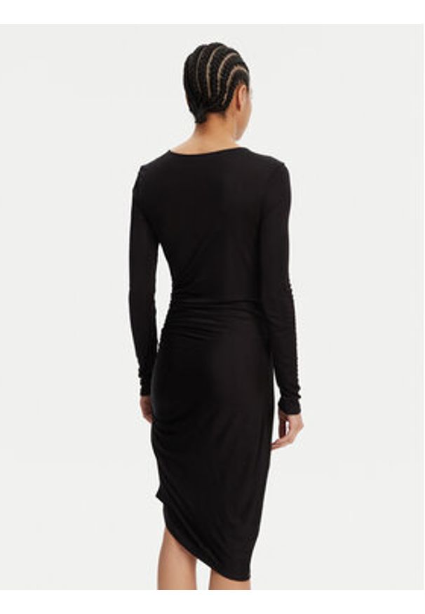 Armani Exchange Sukienka codzienna XW000364 AF12979 UC001 Czarny Slim Fit. Okazja: na co dzień. Kolor: czarny. Materiał: wiskoza. Typ sukienki: proste. Styl: casual