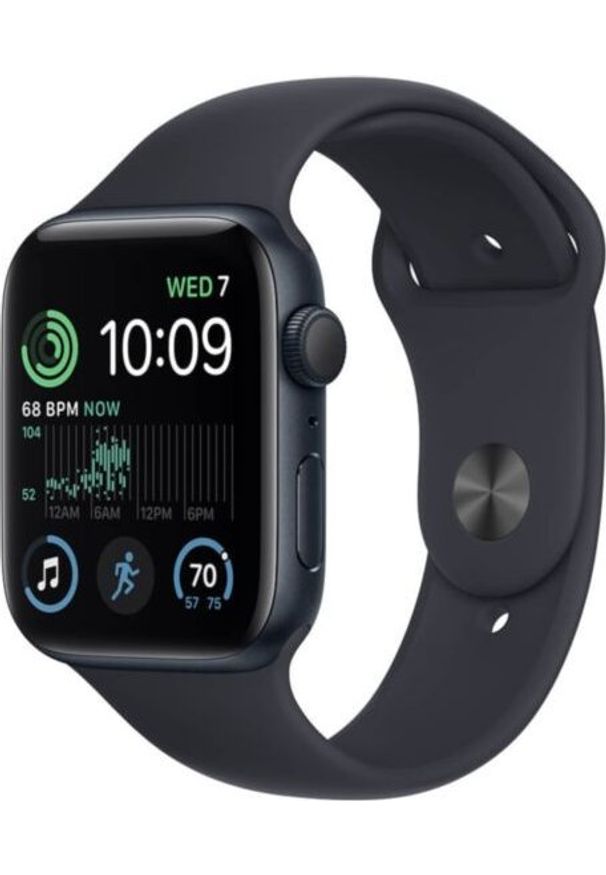 APPLE - Smartwatch Apple Watch SE 2022 44mm GPS Midnight Alu Sport Czarny (MNK03). Rodzaj zegarka: smartwatch. Kolor: czarny. Styl: sportowy