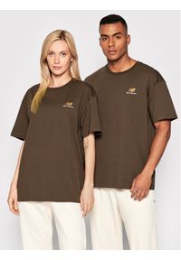 New Balance T-Shirt Unisex UT21503 Brązowy Relaxed Fit. Kolor: brązowy. Materiał: bawełna #1