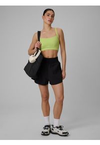 4f - 4F Biustonosz treningowy z niskim wsparciem damski - zielony S. Kolor: zielony. Materiał: guma. Rodzaj stanika: wyciągane miseczki. Sport: fitness #2