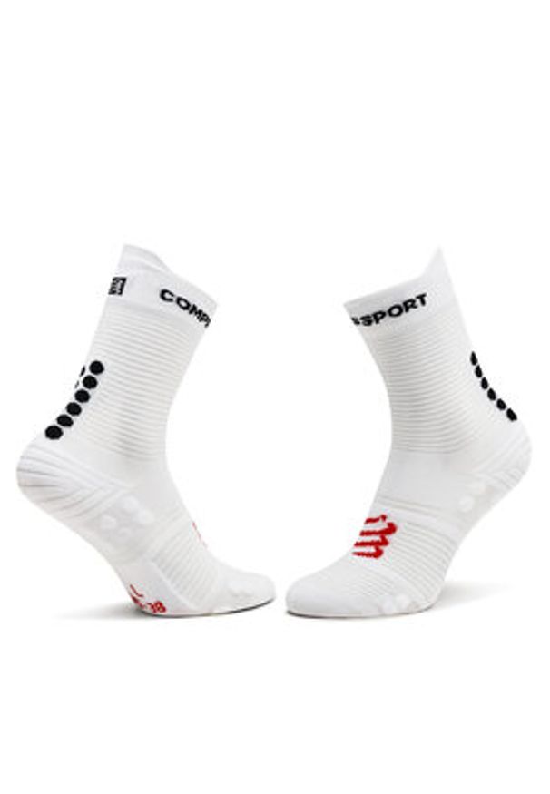 Compressport Skarpety długie Pro Racing V4.0 Run High XU00046B Biały. Kolor: biały. Materiał: syntetyk. Sport: bieganie