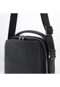 Wittchen - Męska listonoszka skórzana z krytą kieszenią czarna. Kolor: czarny. Materiał: skóra #5