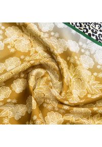 Wittchen - Damska apaszka jedwabna we wzory złoto-czarna. Okazja: na spotkanie biznesowe. Kolor: wielokolorowy, czarny, złoty. Materiał: jedwab. Wzór: gładki. Sezon: lato. Styl: elegancki, biznesowy #2