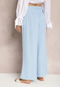 Renee - Jasnoniebieskie Spodnie Kuloty High Waist z Gumką w Talii Lipadre. Stan: podwyższony. Kolor: niebieski. Długość: krótkie #5