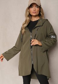 Renee - Ciemnozielona Kurtka Wiatrówka Oversize Palishe. Kolor: zielony. Długość rękawa: długi rękaw. Długość: długie. Styl: elegancki