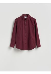 Reserved - Koszula regular z bawełny egipskiej - karminowy. Kolor: czerwony. Materiał: bawełna