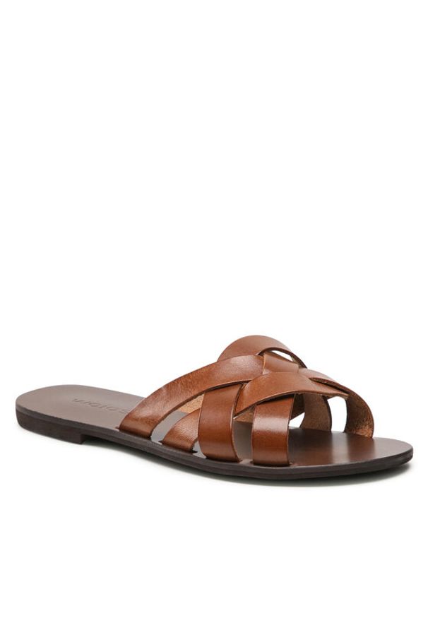 Wojas Klapki 74025-53 Czarny. Kolor: brązowy. Materiał: skóra