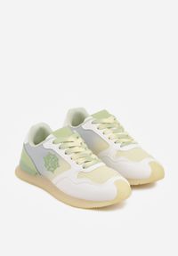 Born2be - Żółte Casualowe Sneakersy z Ozdobnymi Przeszyciami Chlylee. Okazja: na co dzień. Kolor: żółty. Materiał: jeans. Sport: fitness, turystyka piesza #7