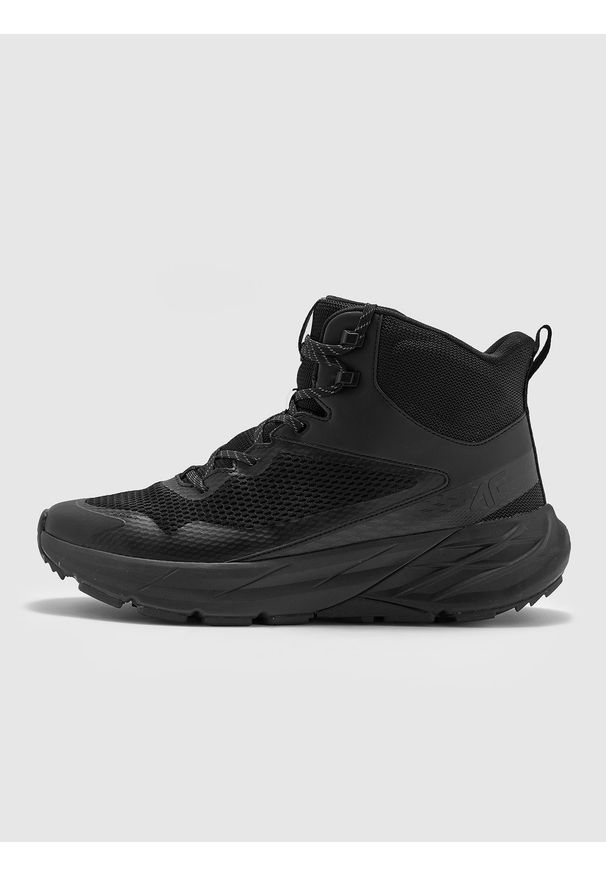 4f - 4F Wysokie buty trekkingowe SPEED HIKER z membraną męskie - czarne 46. Kolor: czarny. Materiał: materiał, guma. Szerokość cholewki: normalna. Sport: turystyka piesza