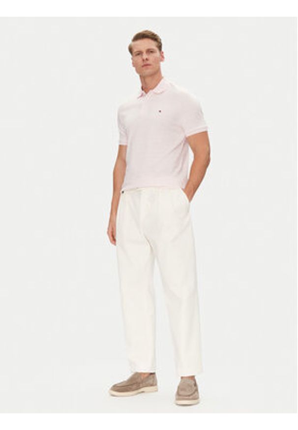 TOMMY HILFIGER - Tommy Hilfiger Polo MW0MW39994 Różowy Regular Fit. Typ kołnierza: polo. Kolor: różowy. Materiał: bawełna