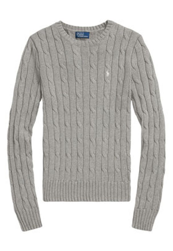 Polo Ralph Lauren Sweter Julianna 211943903001 Szary Regular Fit. Typ kołnierza: polo. Kolor: szary. Materiał: bawełna