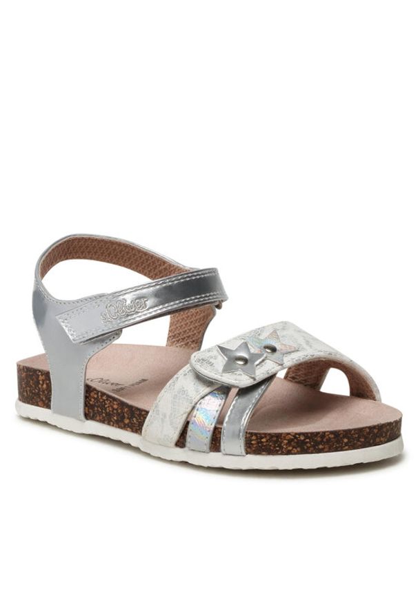 s.Oliver Sandały 5-38500-28 Srebrny. Kolor: srebrny. Materiał: skóra