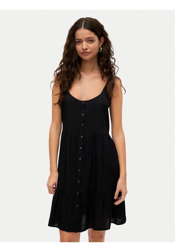 Vero Moda Sukienka letnia Bumpy 10325283 Czarny Loose Fit. Kolor: czarny. Materiał: wiskoza. Sezon: lato