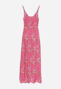 Born2be - Różowa Wiskozowa Sukienka na Regulowanych Ramiączkach z Gumkami na Plecach Zarlea. Kolor: różowy. Materiał: wiskoza. Długość rękawa: na ramiączkach. Sezon: lato #5