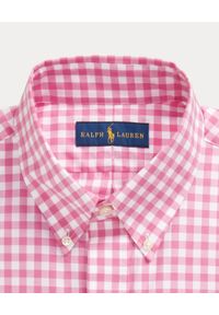 Ralph Lauren - RALPH LAUREN - Różowa koszula w kratę Popelin Slim Fit Stretch. Typ kołnierza: polo. Kolor: fioletowy, wielokolorowy, różowy. Materiał: bawełna. Długość rękawa: długi rękaw. Długość: długie