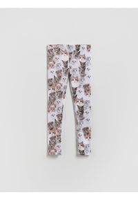 Reserved - Wzorzyste legginsy - jasnoszary. Kolor: szary. Materiał: dzianina #1