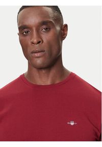 GANT - Gant T-Shirt 2004080 Bordowy Regular Fit. Kolor: czerwony. Materiał: bawełna #3