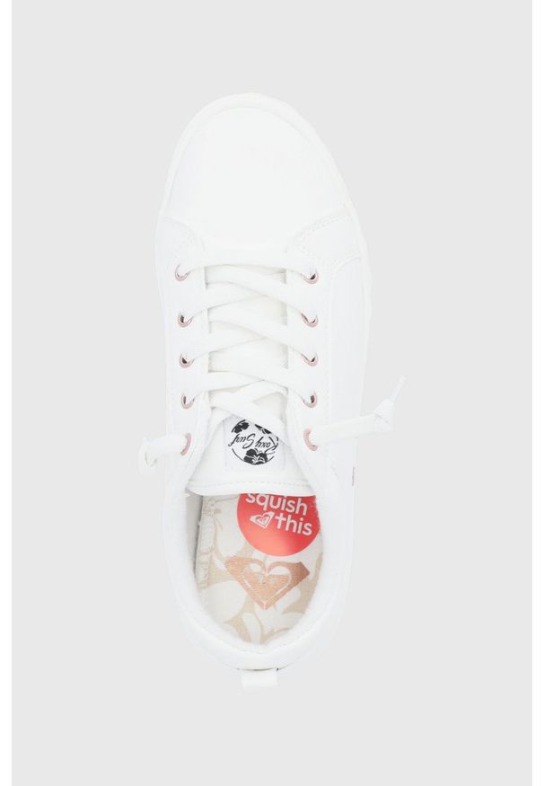 Roxy - Buty. Zapięcie: sznurówki. Kolor: biały. Materiał: guma. Obcas: na platformie