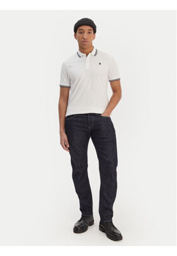 G-Star RAW - G-Star Raw Polo Dunda D17127-5864 Biały Regular Fit. Typ kołnierza: polo. Kolor: biały. Materiał: bawełna