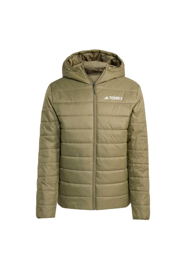 Adidas - Kurtka z kapturem z ociepleniem Terrex Multi Essentials CLIMAWARM. Typ kołnierza: kaptur. Kolor: beżowy. Materiał: puch. Technologia: ClimaWarm (Adidas). Sport: turystyka piesza