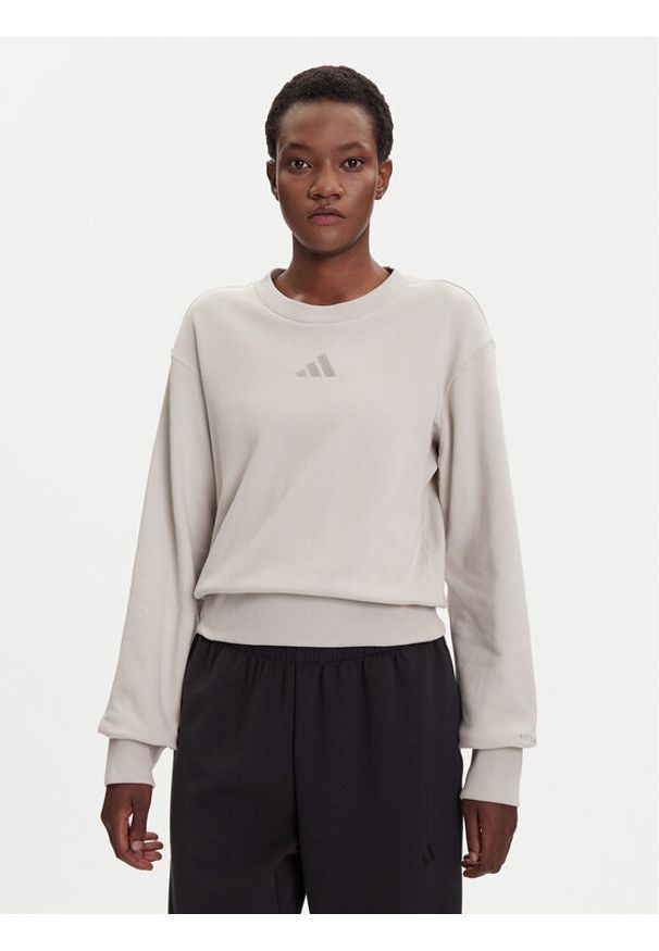 Adidas - adidas Bluza ALL SZN French Terry JV9816 Beżowy Regular Fit. Kolor: beżowy. Materiał: bawełna