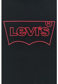 Levi's® - Levi's - T-shirt bawełniany. Okazja: na co dzień, na spotkanie biznesowe. Kolor: czarny. Materiał: bawełna. Wzór: nadruk. Styl: biznesowy, casual