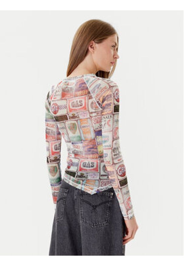 Guess Bluzka W5YP43 KBBF2 Kolorowy Slim Fit. Materiał: syntetyk. Wzór: kolorowy