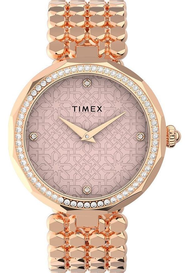 Zegarek Timex Zegarek damski Timex TW2V02800 CYRKONIE różowe złoto. Kolor: złoty, wielokolorowy, różowy