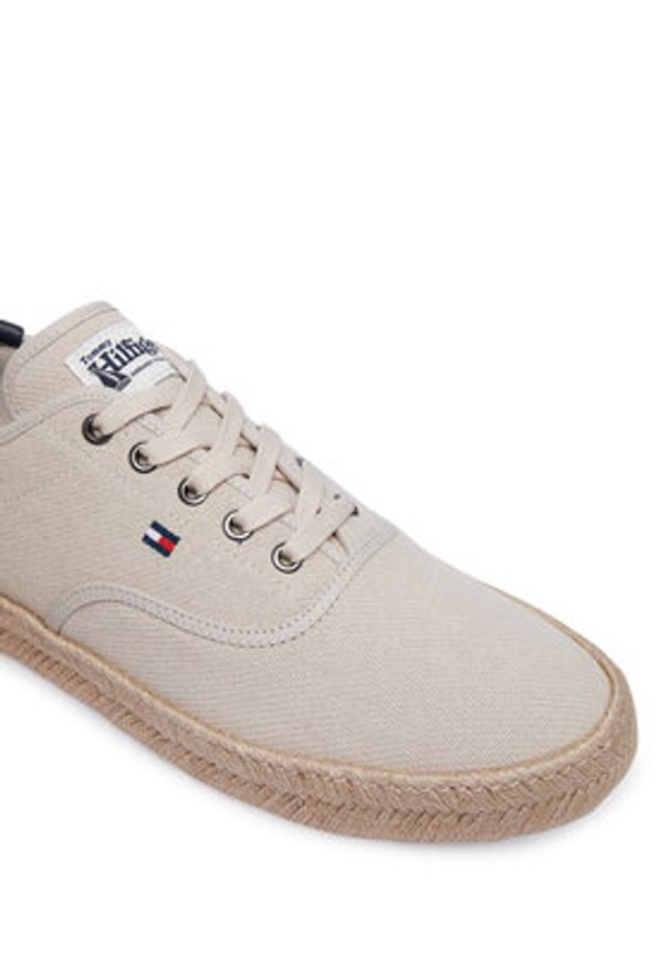 TOMMY HILFIGER - Tommy Hilfiger Espadryle Th Hi Vulc Core Jutte Canvas FM0FM05872 Szary. Kolor: szary. Materiał: materiał