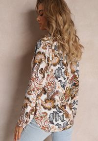 Renee - Biała Wiskozowa Koszula Boho z Podpinanymi Rękawami Yinza. Kolor: biały. Materiał: wiskoza. Styl: boho #3