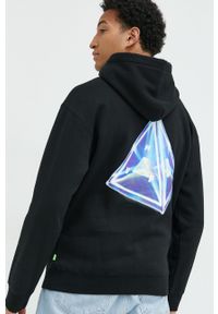 HUF bluza męska kolor czarny z kapturem z nadrukiem. Typ kołnierza: kaptur. Kolor: czarny. Wzór: nadruk #3