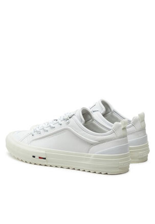 TOMMY HILFIGER - Tommy Hilfiger Sneakersy Th Hi Vulc Cleat Low Lth FM0FM05452 Biały. Kolor: biały. Materiał: skóra