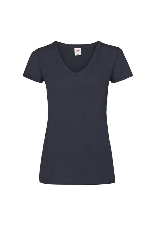 FRUIT OF THE LOOM - Koszulka Z Dekoltem W Szpic Dla Kobiet. Kolor: niebieski. Sport: turystyka piesza