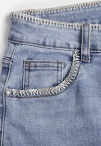 Renee - Niebieskie Szerokie Jeansy High Waist z Przeszyciami Tryphile. Okazja: na co dzień. Stan: podwyższony. Kolor: niebieski. Styl: casual, elegancki #3