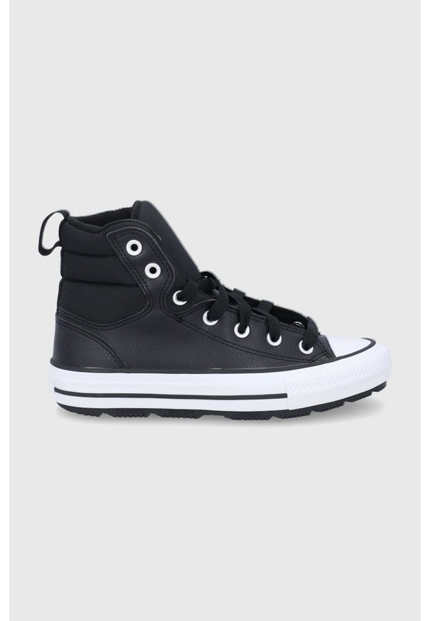 Converse - Trampki skórzane. Nosek buta: okrągły. Zapięcie: sznurówki. Kolor: czarny. Materiał: skóra
