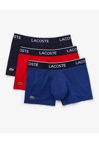 Lacoste - LACOSTE - Kolorowe bokserki z bawełny 3-pack. Kolor: czarny. Materiał: bawełna. Wzór: kolorowy #2