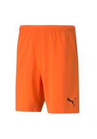 Puma - Męskie Spodenki Dresowe TeamRISE. Kolor: żółty, wielokolorowy, pomarańczowy. Materiał: dresówka
