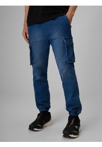 4f - 4F Spodnie casual cargo męskie - denim M. Okazja: na co dzień. Materiał: denim. Styl: casual #2