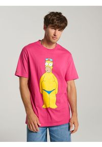 Sinsay - Koszulka The Simpsons - różowy. Kolor: różowy