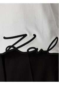 Karl Lagerfeld - KARL LAGERFELD T-Shirt B2W17018 Biały Regular Fit. Typ kołnierza: dekolt w karo. Kolor: biały. Materiał: bawełna #3