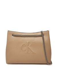 Torebka Calvin Klein Jeans. Kolor: beżowy