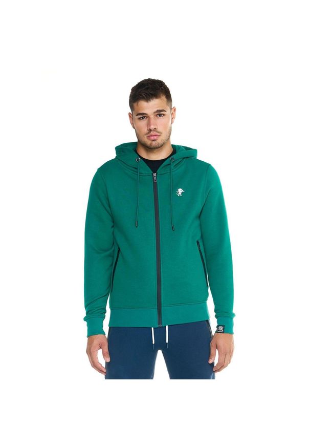 LEONE 1947 APPAREL - Męska bluza Leone z pełnym zamkiem Soft Basic. Kolor: zielony. Materiał: tkanina. Sport: fitness