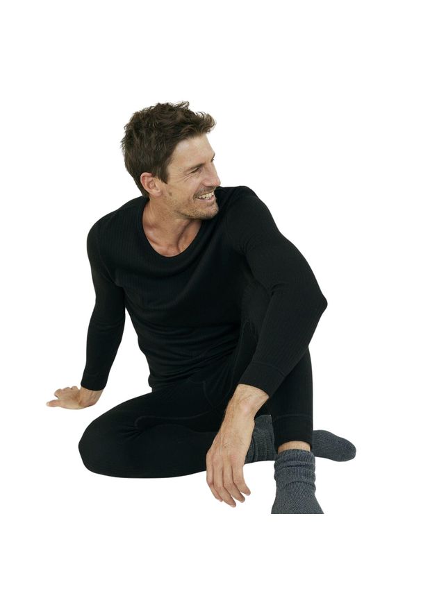 DAMART - Koszulka z długim rękawem z okrągłym dekoltem Damart Thermolactyl. Kolor: czarny. Długość rękawa: długi rękaw. Długość: długie