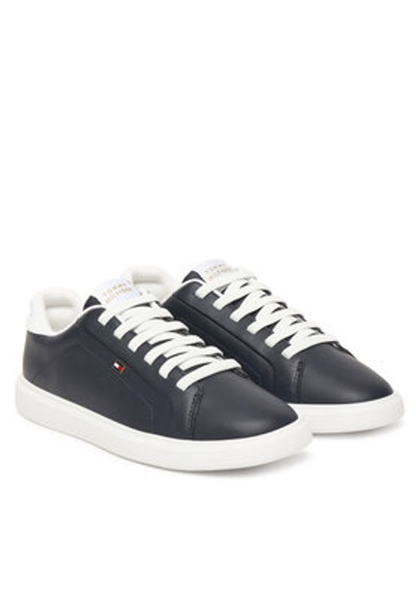 TOMMY HILFIGER - Tommy Hilfiger Sneakersy Icon Court Light Weight FW0FW08948 Granatowy. Kolor: niebieski. Materiał: skóra