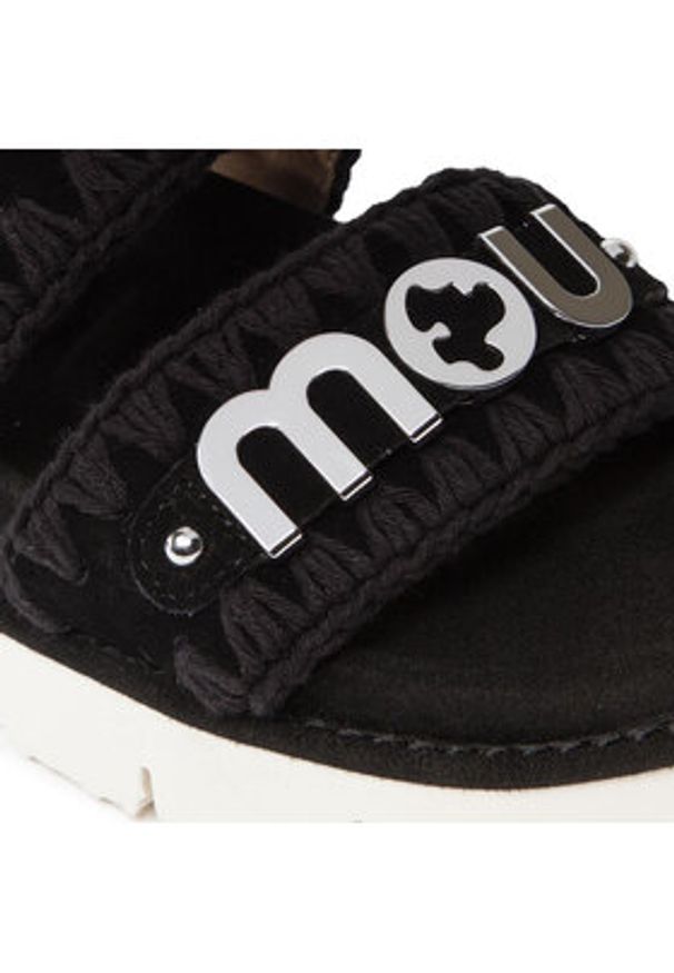 Mou Sandały New Bio Sandal SW461001A Czarny. Kolor: czarny. Materiał: skóra, zamsz