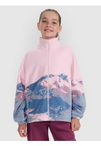 4f - 4F Polar oversize ze stójką dziewczęcy - multikolor 140 (9-10 lat). Typ kołnierza: kołnierzyk stójkowy. Kolor: wielokolorowy. Materiał: polar. Wzór: nadruk. Sezon: lato #1