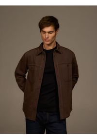 Reserved - Bawełniana koszula regular fit - dark grey jeans. Materiał: bawełna, jeans #1