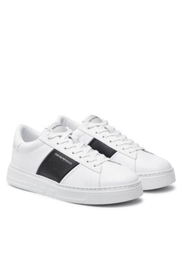 Emporio Armani Sneakersy X4X570 XN840 Biały. Kolor: biały. Materiał: skóra
