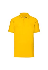 FRUIT OF THE LOOM - Męska Koszulka Polo 65/35. Typ kołnierza: polo. Kolor: żółty, pomarańczowy, wielokolorowy